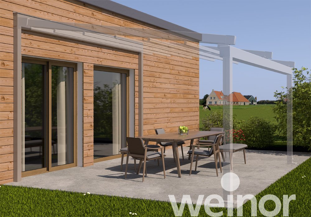 Tragender Wandanschluss und weinor PergoTex II mit weinor PergoTex II