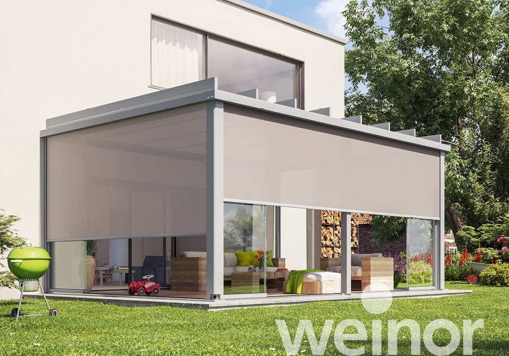 Glas-Terrassendach weinor Terrazza Pure VertiPlus mit VertiPlus, mit VertiTex II