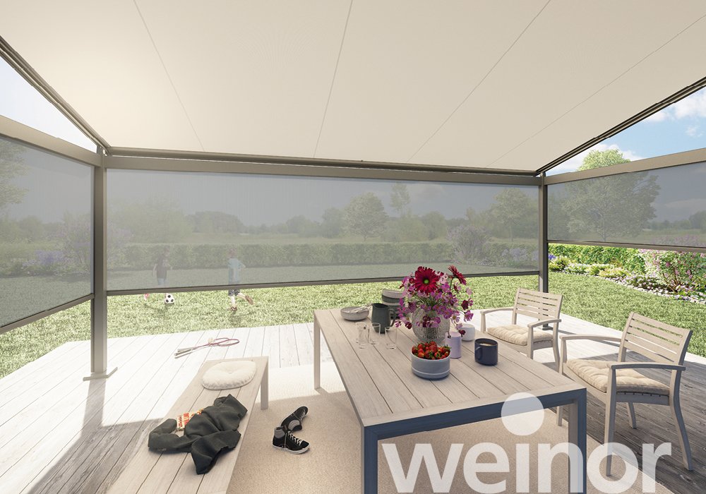 textile Pergola-Markise weinor Plaza Viva mit VertiTex II