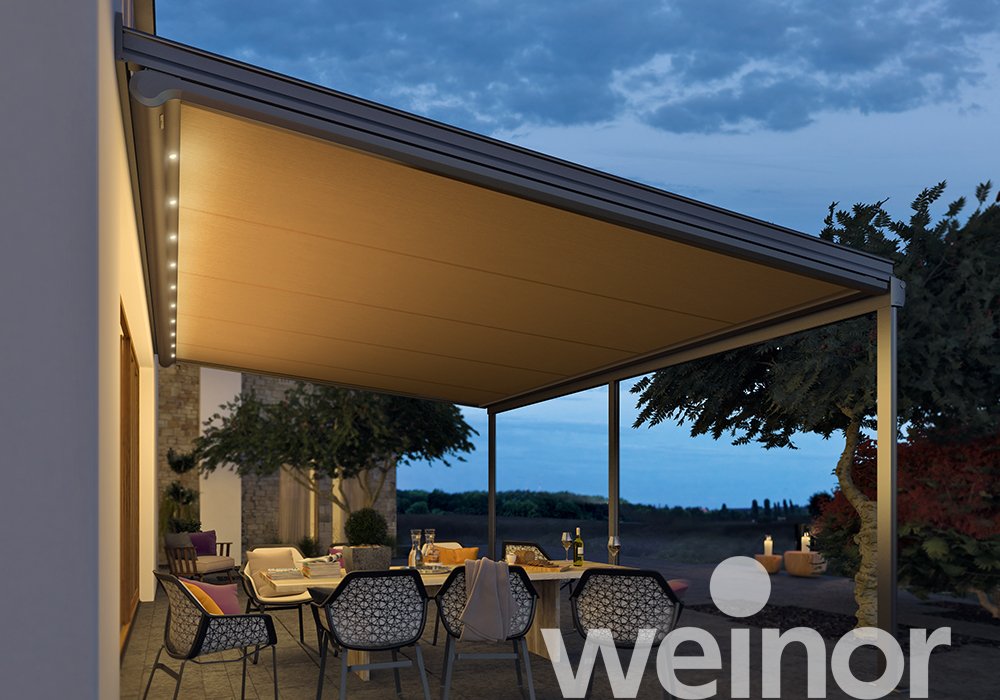 Glas-Terrassendach weinor Terrazza Originale mit LED Beleuchtung
