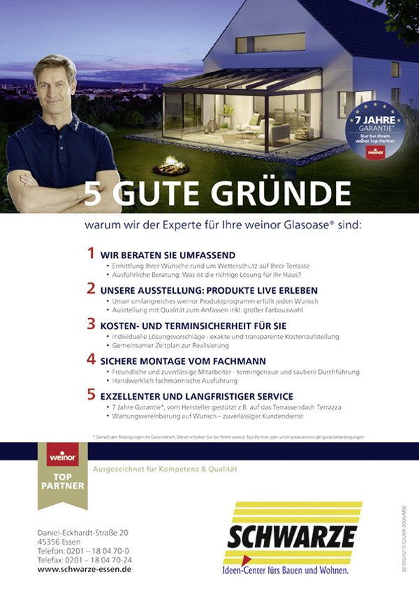 Plakat mit Informationen zu Glasoberflächenprodukten, dominierend sind Blau- und Grüntöne.